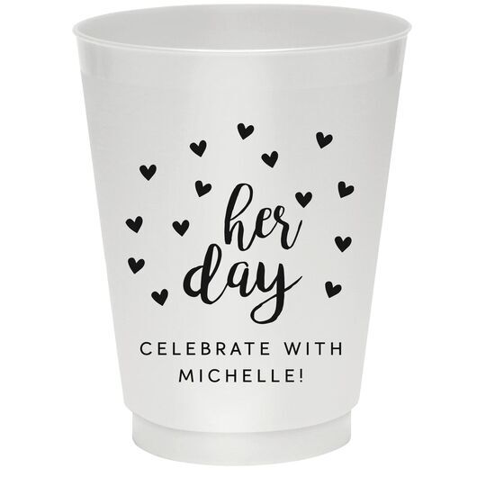 Confetti Hearts Her Day Colored Shatterproof Cups