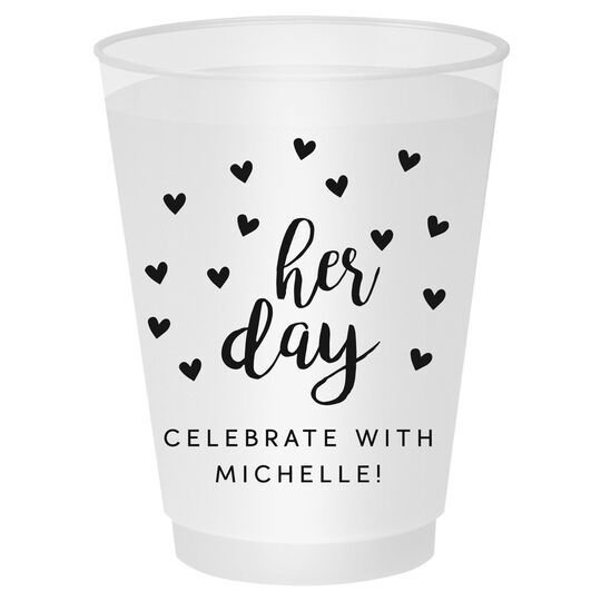 Confetti Hearts Her Day Shatterproof Cups
