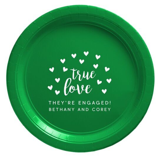 Confetti Hearts True Love Paper Plates