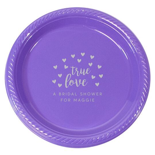 Confetti Hearts True Love Plastic Plates