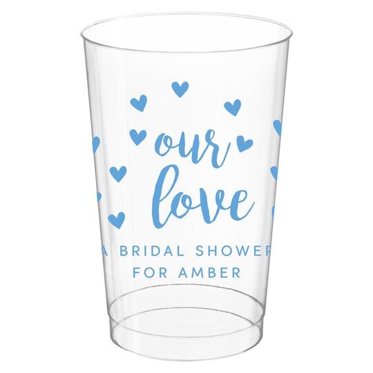 Confetti Hearts Our Love Clear Plastic Cups