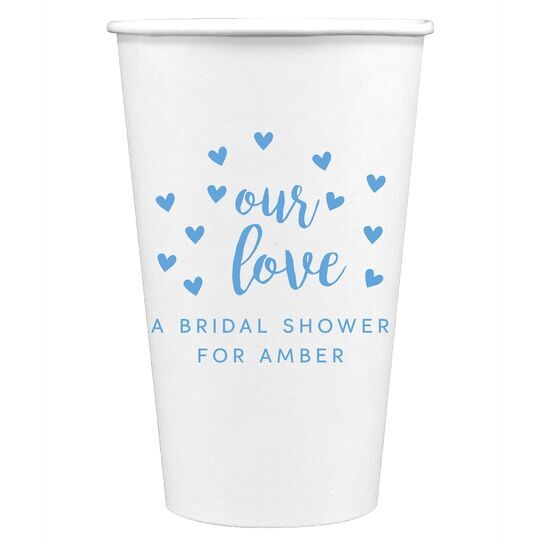 Confetti Hearts Our Love Paper Coffee Cups