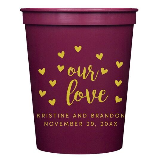 Confetti Hearts Our Love Stadium Cups