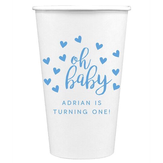 Confetti Hearts Oh Baby Paper Coffee Cups
