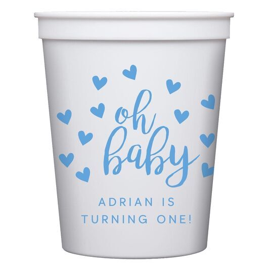 Confetti Hearts Oh Baby Stadium Cups