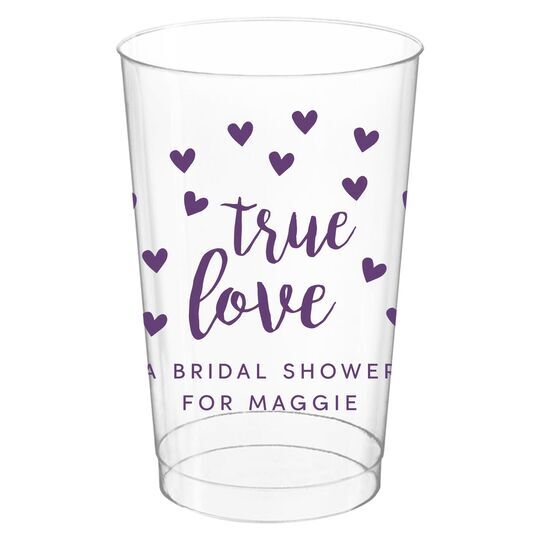 Confetti Hearts True Love Clear Plastic Cups