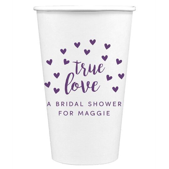 Confetti Hearts True Love Paper Coffee Cups