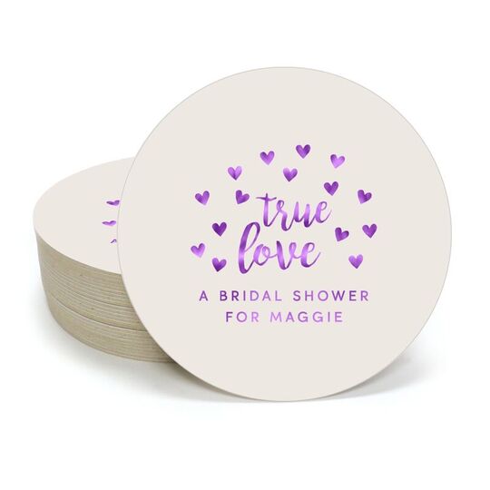 Confetti Hearts True Love Round Coasters