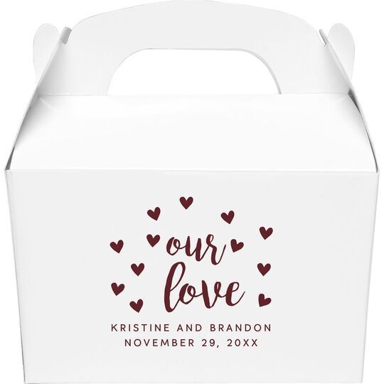 Confetti Hearts Our Love Gable Favor Boxes