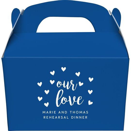 Confetti Hearts Our Love Gable Favor Boxes
