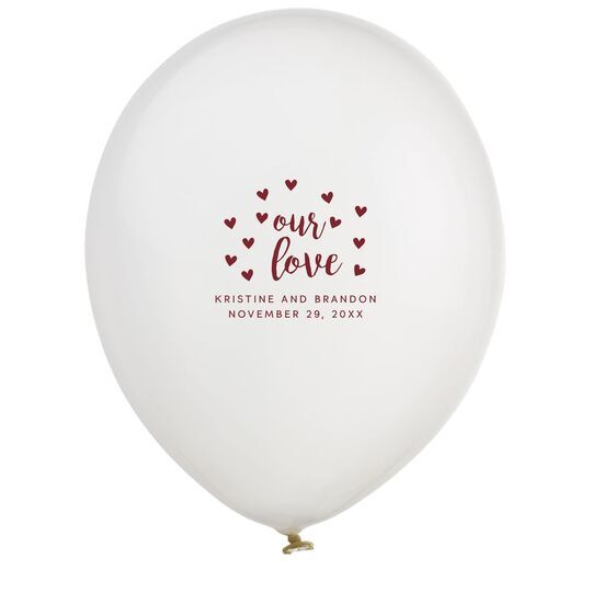 Confetti Hearts Our Love Latex Balloons