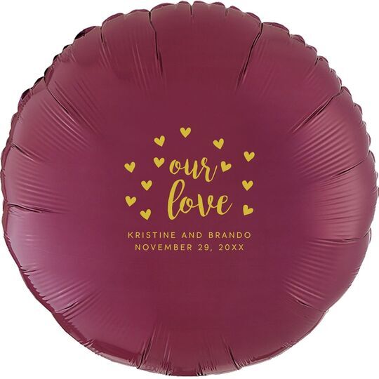 Confetti Hearts Our Love Mylar Balloons