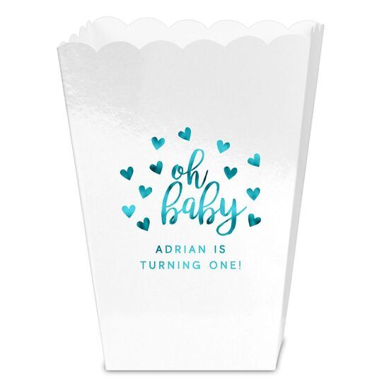 Confetti Hearts Oh Baby Mini Popcorn Boxes