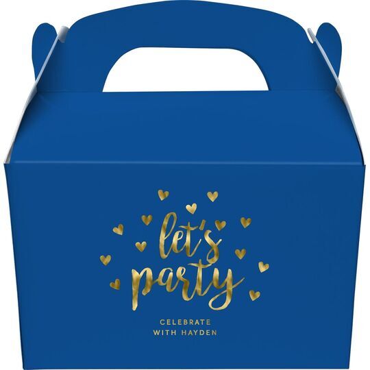 Confetti Hearts Let's Party Gable Favor Boxes