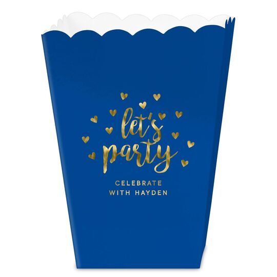 Confetti Hearts Let's Party Mini Popcorn Boxes