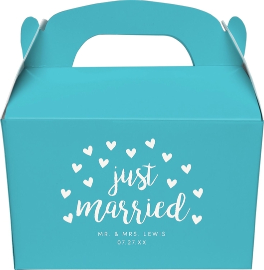 Confetti Hearts Just Married Gable Favor Boxes