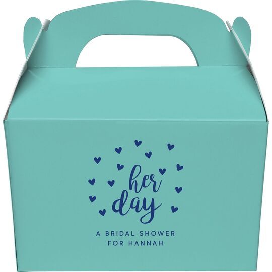 Confetti Hearts Her Day Gable Favor Boxes