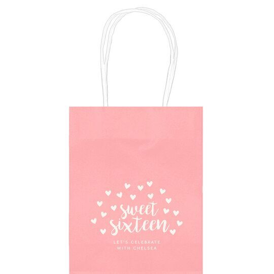 Confetti Hearts Sweet Sixteen Mini Twisted Handled Bags