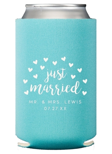 Confetti Hearts Just Married Collapsible Huggers