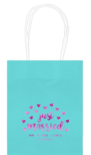 Confetti Hearts Just Married Mini Twisted Handled Bags
