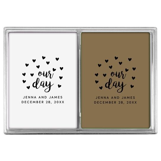 Confetti Hearts Our Day Double Deck Playing Cards