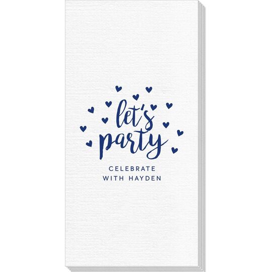 Confetti Hearts Let's Party Deville Guest Towels