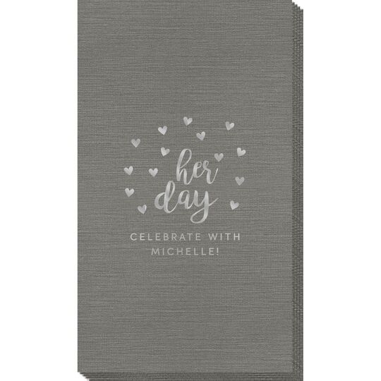 Confetti Hearts Her Day Bamboo Luxe Guest Towels