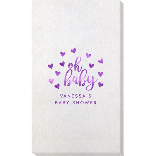 Confetti Hearts Oh Baby Bamboo Luxe Guest Towels
