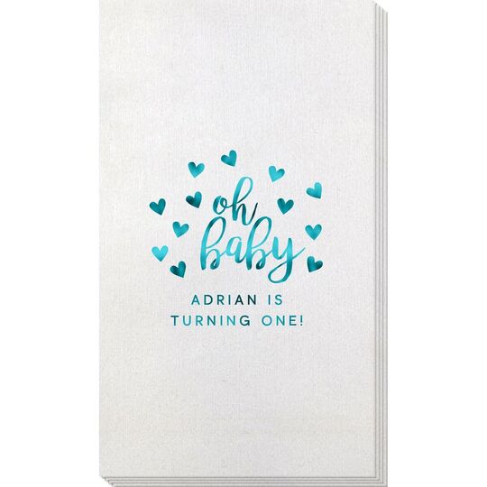 Confetti Hearts Oh Baby Bamboo Luxe Guest Towels