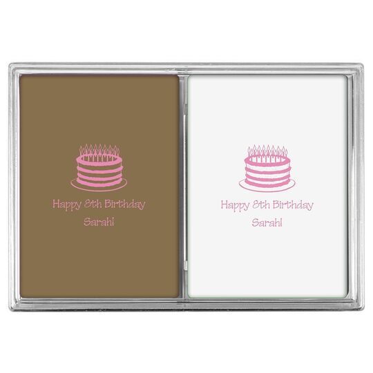 Sophisticated Birthday Cake Double Deck Playing Cards