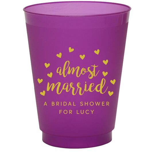 Confetti Hearts Almost Married Colored Shatterproof Cups