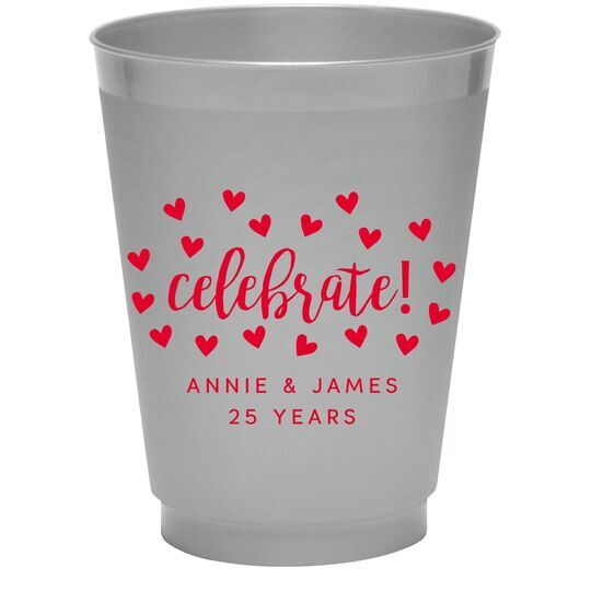 Confetti Hearts Celebrate Colored Shatterproof Cups