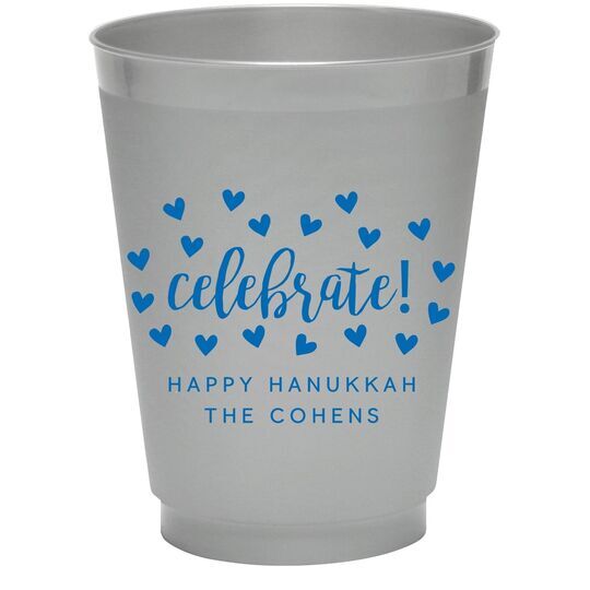 Confetti Hearts Celebrate Colored Shatterproof Cups
