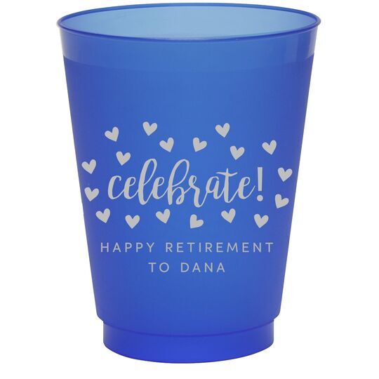 Confetti Hearts Celebrate Colored Shatterproof Cups