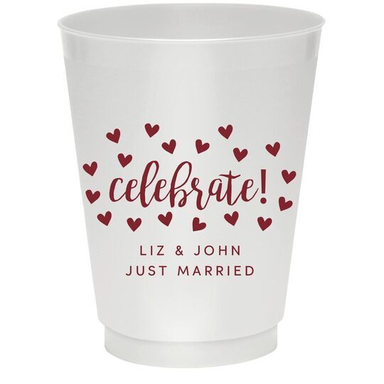 Confetti Hearts Celebrate Colored Shatterproof Cups