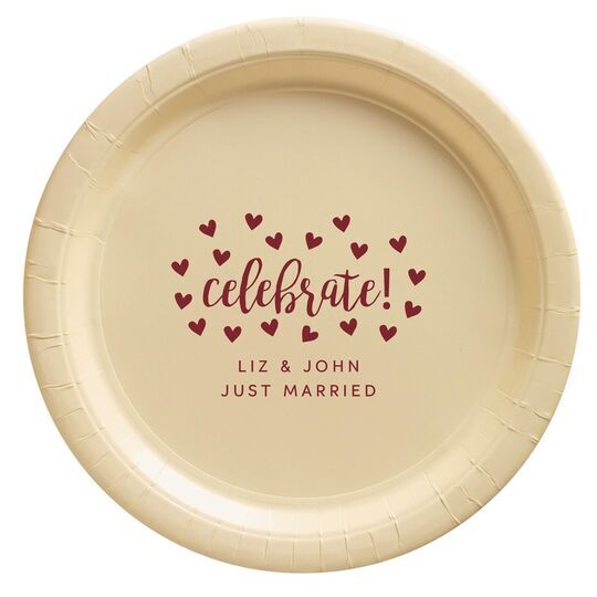 Confetti Hearts Celebrate Paper Plates