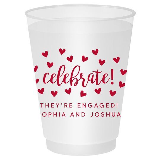 Confetti Hearts Celebrate Shatterproof Cups