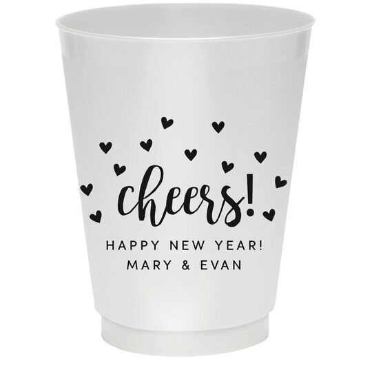 Confetti Hearts Cheers Colored Shatterproof Cups