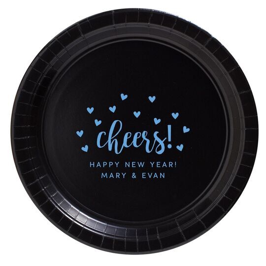 Confetti Hearts Cheers Paper Plates