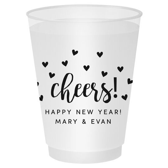 Confetti Hearts Cheers Shatterproof Cups