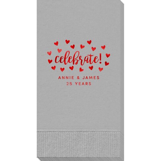 Confetti Hearts Celebrate Guest Towels