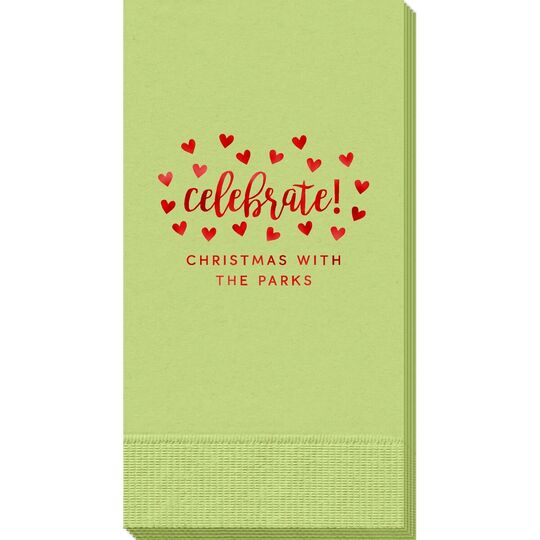 Confetti Hearts Celebrate Guest Towels