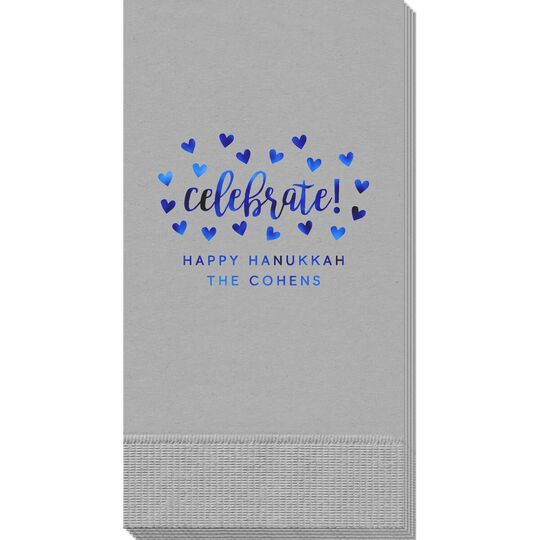 Confetti Hearts Celebrate Guest Towels