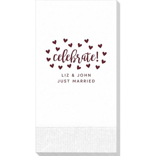 Confetti Hearts Celebrate Guest Towels