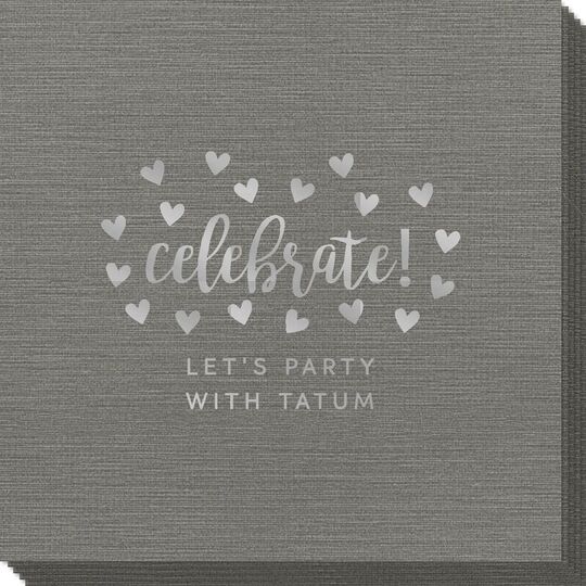 Confetti Hearts Celebrate Bamboo Luxe Napkins
