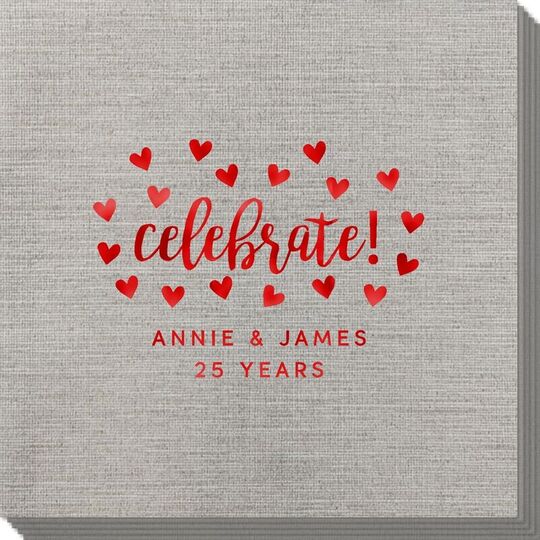 Confetti Hearts Celebrate Bamboo Luxe Napkins