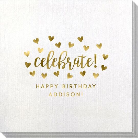 Confetti Hearts Celebrate Bamboo Luxe Napkins