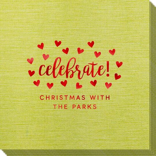 Confetti Hearts Celebrate Bamboo Luxe Napkins