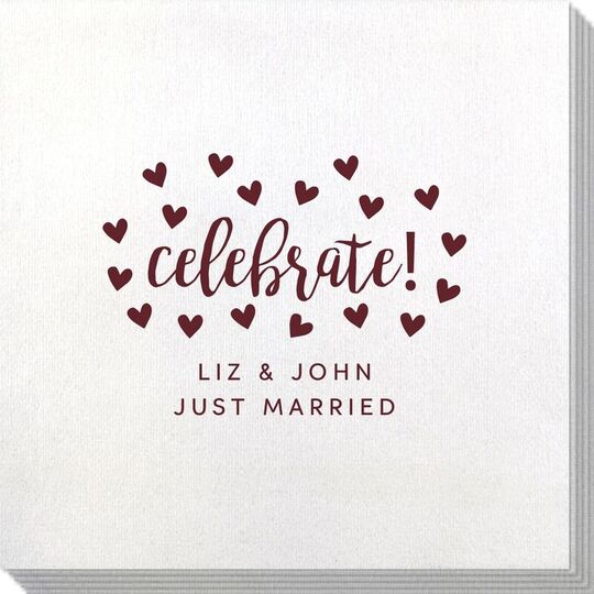 Confetti Hearts Celebrate Bamboo Luxe Napkins