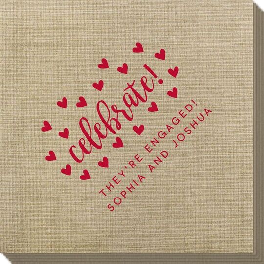 Confetti Hearts Celebrate Bamboo Luxe Napkins